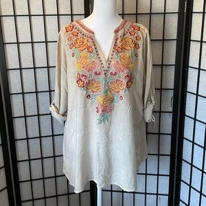 Boutique - Embroidered tunic blouse